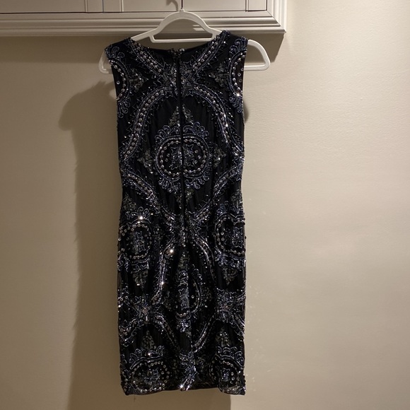 Beautiful cocktail or wedding guest dress, beaded, Patra size 8, black - Picture 3 of 3